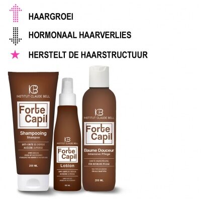 FORTE CAPIL shampoo, lotion en balsem - vermindert androgenetisch of hormonaal haarverlies